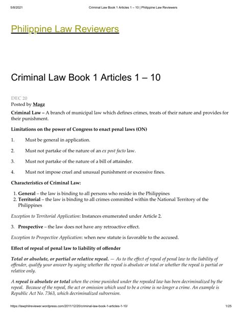 Philippine Criminal Law Flashcards .